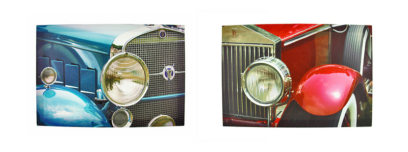Pair of Classic Cars Printed Canvas Wall Hangings Image 1