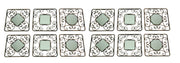 Decorative Scroll Distressed Finish Square Accent Mirrors Set of 12 Image 1