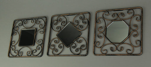 Decorative Scroll Distressed Finish Square Accent Mirrors Set of 12 Image 2