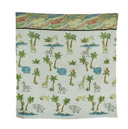 Blue Safari Hippo Rainbow Zebra Striped Fabric Shower Curtain 70 X 72 Inch Image 1
