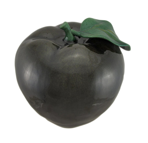 11 Inch Diameter Dark Green Ceramic Apple Image 1