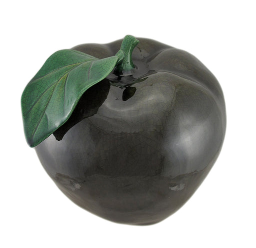 11 Inch Diameter Dark Green Ceramic Apple Image 2