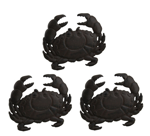 Set of 3 Cast Iron Crab Rustic Brown Stepping Stones Image 1