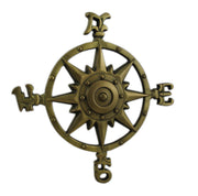 Antique Brass Finish Nautical Compass Rose Indoor/Outdoor Wall Hanging Image 1