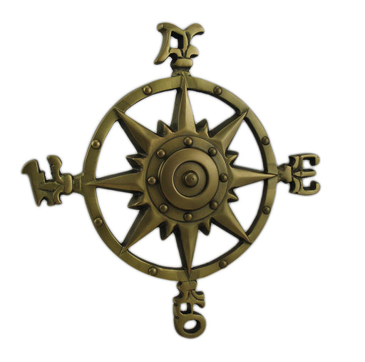 Antique Brass Finish Nautical Compass Rose Indoor/Outdoor Wall Hanging Image 1