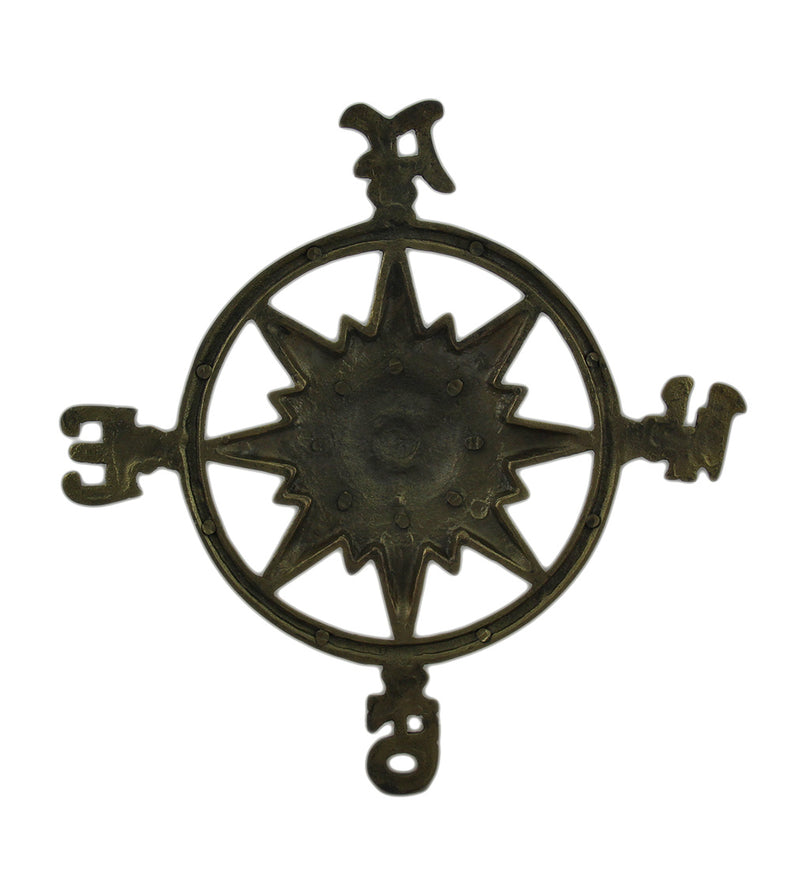 Antique Brass Finish Nautical Compass Rose Indoor/Outdoor Wall Hanging Image 3
