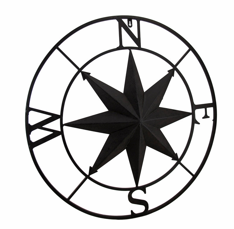 Brown - Image 1 - Distressed Finish 26 Inch Diameter Compass Rose Nautical Wall Hanging
