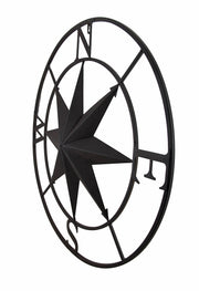 Brown - Image 2 - Distressed Finish 26 Inch Diameter Compass Rose Nautical Wall Hanging
