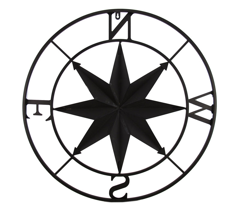 Brown - Image 3 - Distressed Finish 26 Inch Diameter Compass Rose Nautical Wall Hanging