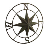 Green - Image 1 - Distressed Finish 26 Inch Diameter Compass Rose Nautical Wall Hanging