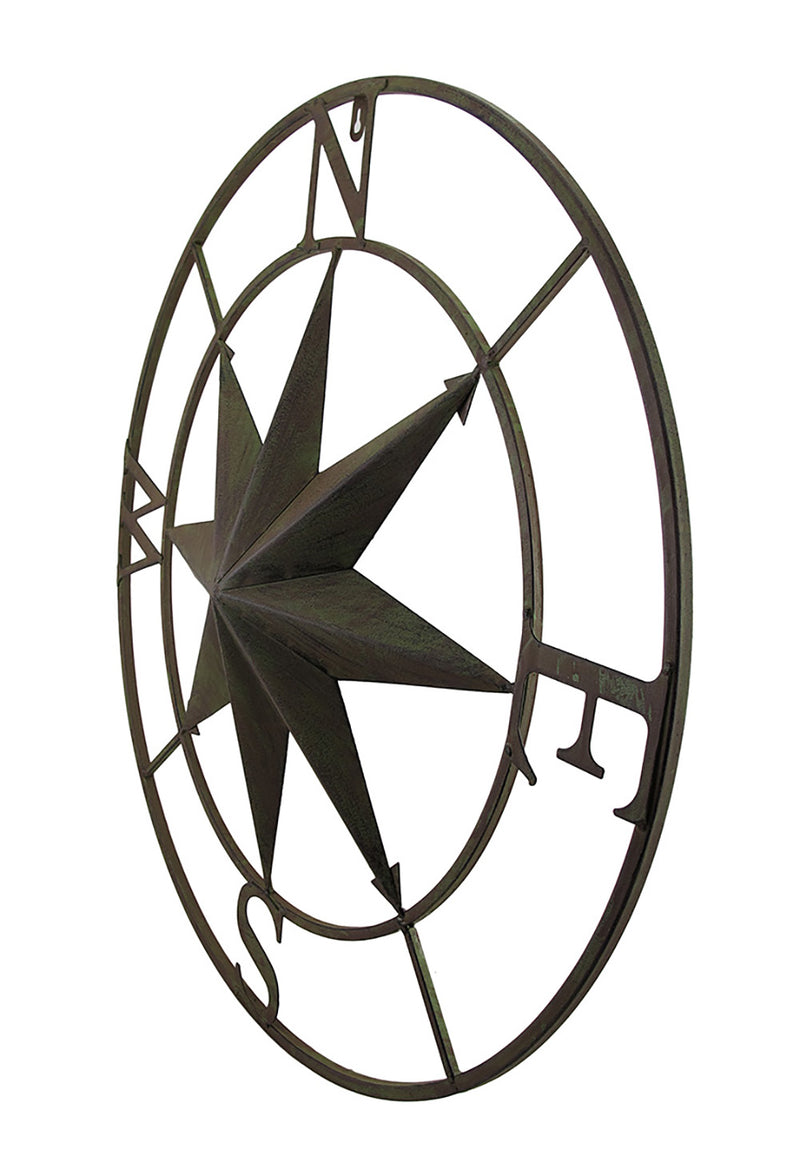 Green - Image 2 - Distressed Finish 26 Inch Diameter Compass Rose Nautical Wall Hanging