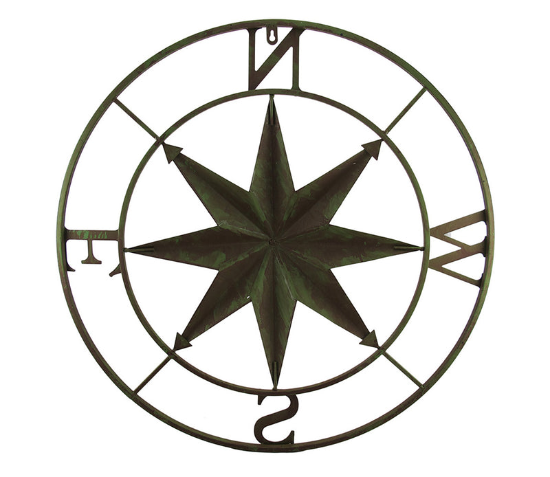 Green - Image 3 - Distressed Finish 26 Inch Diameter Compass Rose Nautical Wall Hanging