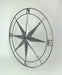 Galvanized Zinc Finish Metal Indoor/Outdoor Nautical Compass Rose Wall Sculpture: A Striking 36-Inch Diameter Hanging
