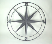 36 inch - Image 3 - Compass Rose Wall Sculpture, 36 Inch Diameter Distressed Silver Tin