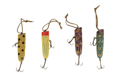 Decorative Wooden Fishing Lure Vintage Hanging Ornaments Set of 4 Image 1