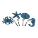 Blue - Image 3 - Set of 4 Blue Cast Iron Coastal Seashell, Seahorse, Crab and Starfish Drawer Pulls - Nautical Cabinet Accent