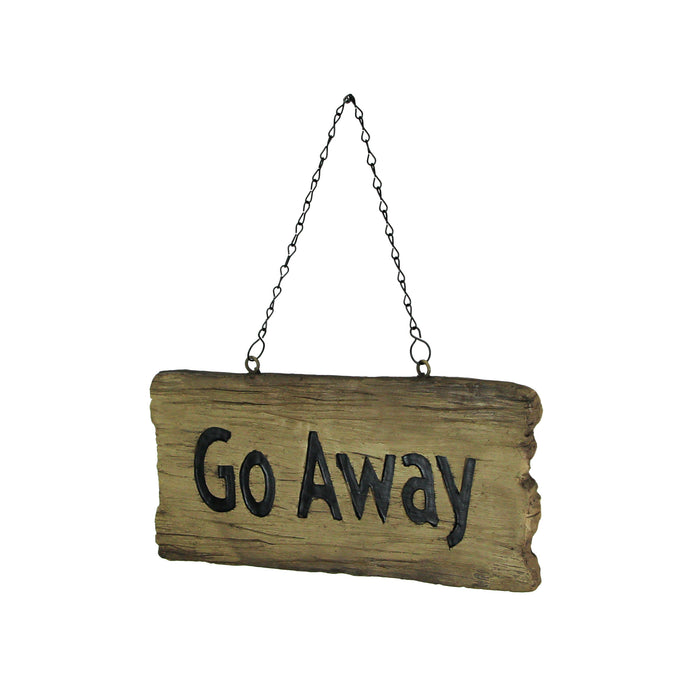 Reversible Wooden Welcome and Go Away Sign for Front Door - Outdoor Decor with Distressed Wood Finish - 11.5 Inches Long -