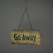 Reversible Wooden Welcome and Go Away Sign for Front Door - Outdoor Decor with Distressed Wood Finish - 11.5 Inches Long -