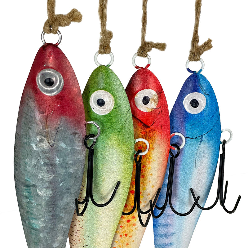 Fishing Lure Wall Sculptures, Set of 4 Vintage Metal 17 Inch Lures Image 2