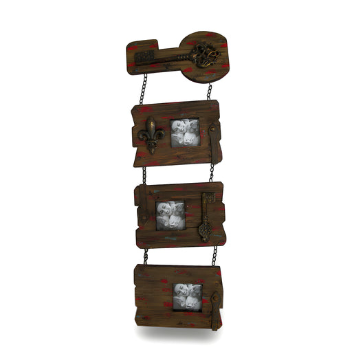 3 Panel Shabby Chic Recycled Wood Wall Photo Frame Image 1