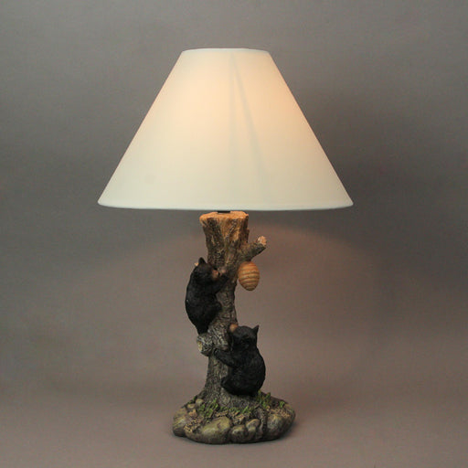 Black Bear Cubs Table Lamp, 17.5 Inch Climbing Tree for Honey Design Image 2
