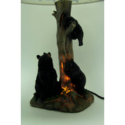 Black Bear Table Lamp, 20.5 Inch Pine Tree with Nightlight Base Image 2