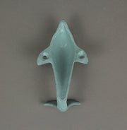 4 Piece Distressed Finish Cast Iron Dolphin Wall Décor Towel / Coat Hook Set Coastal Colors Image 4