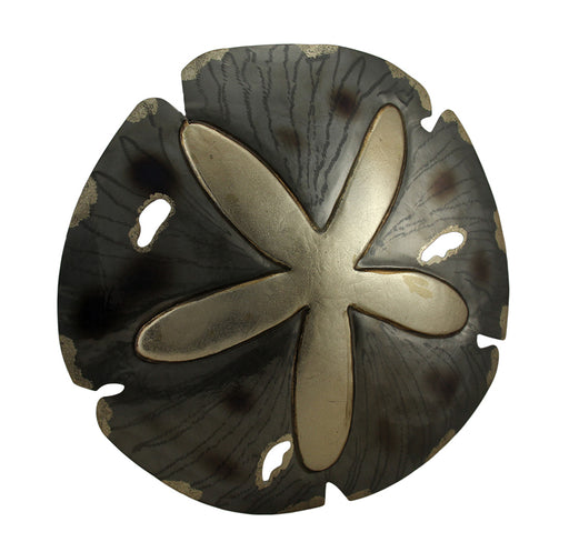 Sparkling Glossy Metal Sand Dollar Wall Sculpture 18 Inch Image 1
