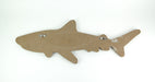 Distressed Natural Tan Wood and Metal Shark Wall Hanging Plaque - 33 Inches Long - Nautical Charm and Coastal Elegance -