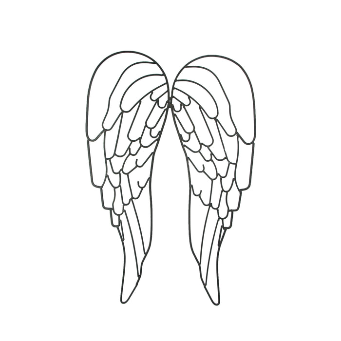 Black - Image 1 - Metal Wire Art Angel WIngs Wall Décor Sculpture 25 inch