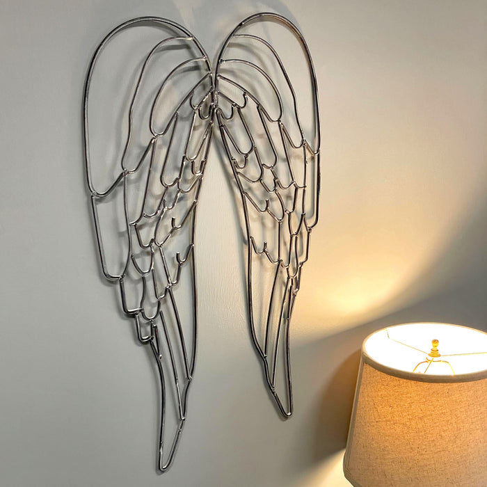 Gray - Image 5 - Metal Wire Art Angel Wings Wall Sculpture 25 inch