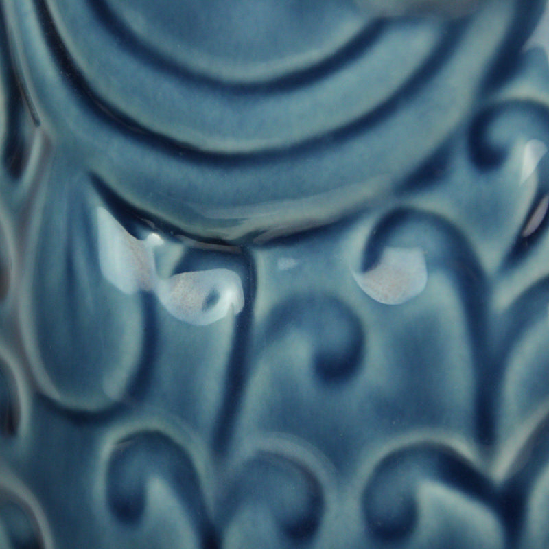 Blue - Image 3 - Zeckos Ceramic Decorative Vases Set of 2, Coastal Fish Design with Glossy Blue Finish, 6.75 X 7 X 2.75 in