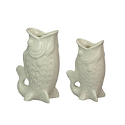 White - Image 1 - Zeckos Ceramic Coastal Decorative Vases Set of 2, 7 Inches Wide X 6.75 Inches High, White Glossy