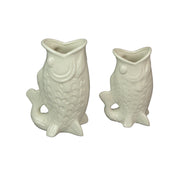 White - Image 2 - Zeckos Ceramic Coastal Decorative Vases Set of 2, 7 Inches Wide X 6.75 Inches High, White Glossy