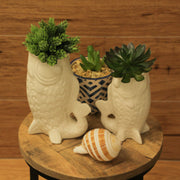 White - Image 5 - Zeckos Ceramic Coastal Decorative Vases Set of 2, 7 Inches Wide X 6.75 Inches High, White Glossy
