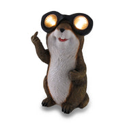 Naughty Groundhog Solar Eyes Solar LED Light Statue Image 1
