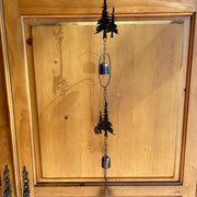 Brown - Image 7 - 70-Inch Metal Rain Chain with 5 Forest Tree Silhouettes & Zen Bells, Aged Bronze Finish, 3.25-Inch