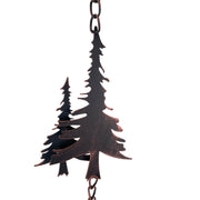Brown - Image 3 - 70-Inch Metal Rain Chain with 5 Forest Tree Silhouettes & Zen Bells, Aged Bronze Finish, 3.25-Inch