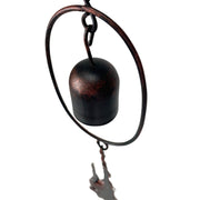 Brown - Image 8 - 70-Inch Metal Rain Chain with 5 Forest Tree Silhouettes & Zen Bells, Aged Bronze Finish, 3.25-Inch