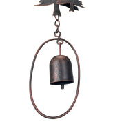 Brown - Image 10 - 70-Inch Metal Rain Chain with 5 Forest Tree Silhouettes & Zen Bells, Aged Bronze Finish, 3.25-Inch