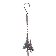 Brown - Image 11 - 70-Inch Metal Rain Chain with 5 Forest Tree Silhouettes & Zen Bells, Aged Bronze Finish, 3.25-Inch