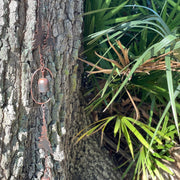 Brown - Image 4 - 70-Inch Metal Rain Chain with 5 Forest Tree Silhouettes & Zen Bells, Aged Bronze Finish, 3.25-Inch
