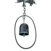 Black - Image 10 - 70-Inch Metal Rain Chain with 5 Forest Tree Silhouettes & Zen Bells, Dark Verdigris Finish, 3.25-Inch