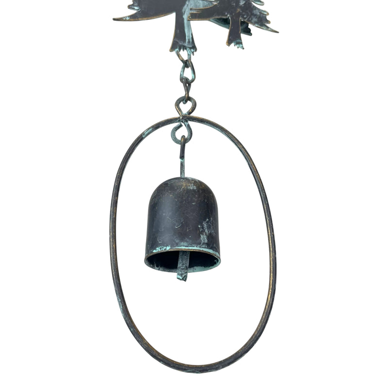 Black - Image 10 - 70-Inch Metal Rain Chain with 5 Forest Tree Silhouettes & Zen Bells, Dark Verdigris Finish, 3.25-Inch