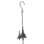 Black - Image 11 - 70-Inch Metal Rain Chain with 5 Forest Tree Silhouettes & Zen Bells, Dark Verdigris Finish, 3.25-Inch