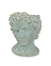 Classic Greek Warrior Bust Head Planter Pot in Distressed Cement Ideal for Indoor and Outdoor Floral Enchantment - 9.25