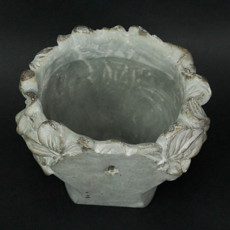 Hanging Planter 7.25 Inch Tall Kissing Face Concrete Head Wall Pot Image 4