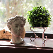 Weathered Gray Greek Lady Statue Wall Mount Cement Head Planter 6 Inches High Image 6