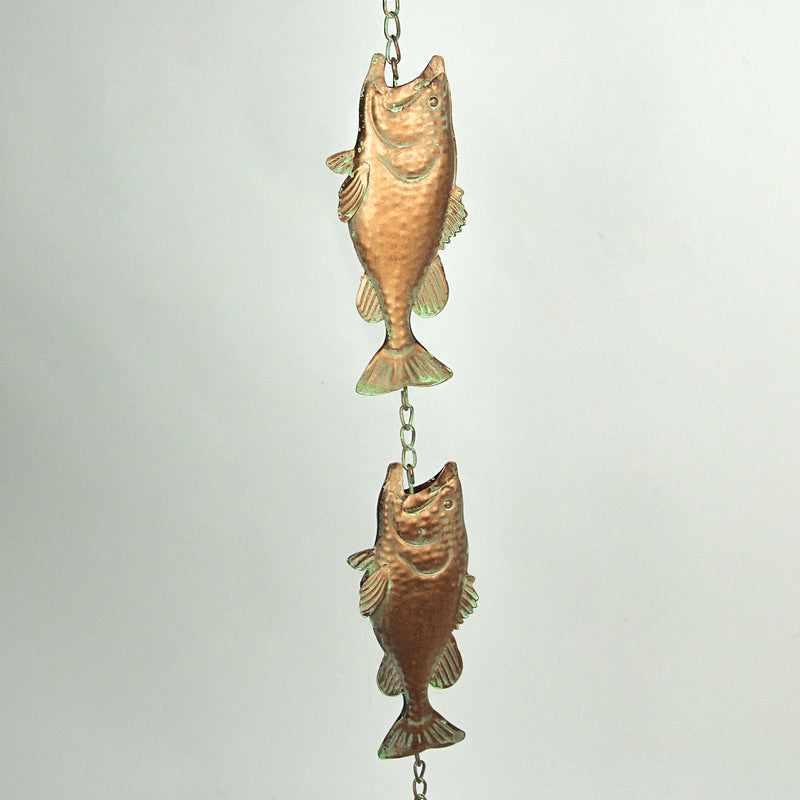 Copper - Image 2 - Fish Rain Chain, 71 Inch Copper Metal Gutter Downspout Decor