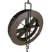 Brown - Image 3 - 78-Inch Metal Rain Chain with 6 Water Wheels & Weighted Bell, Rustic Brown Finish, Decorative Downspout